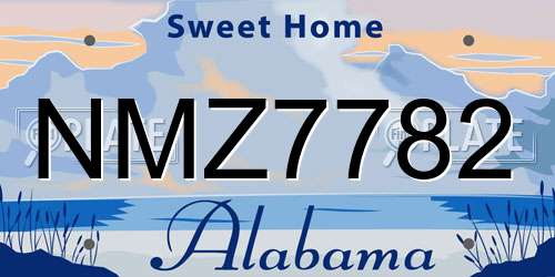 NMZ7782 Alabama License Plate