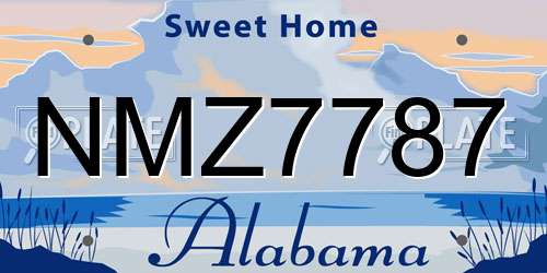 NMZ7787 Alabama License Plate