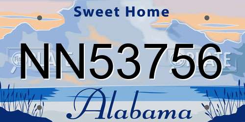 NN53756 Alabama License Plate
