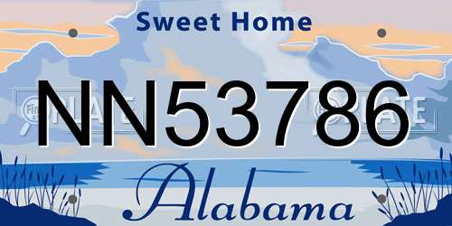NN53786 Alabama License Plate