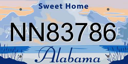 NN83786 Alabama License Plate