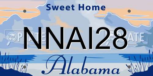 NNAI28 Alabama License Plate