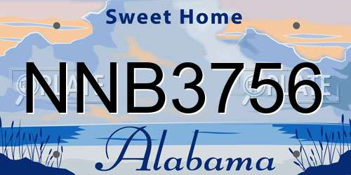 NNB3756 Alabama License Plate