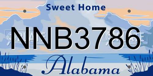 NNB3786 Alabama License Plate