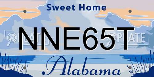 NNE65T Alabama License Plate