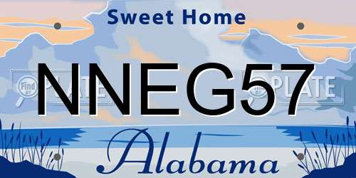 NNEG57 Alabama License Plate