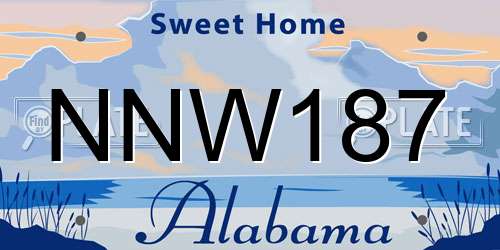 NNW187 Alabama License Plate