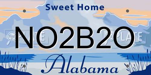 NO2B2O Alabama License Plate