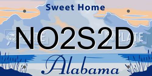NO2S2D Alabama License Plate