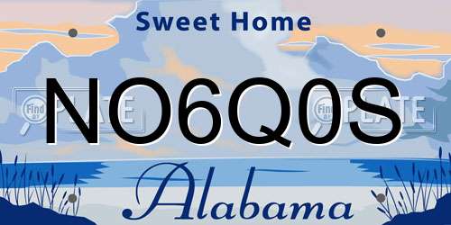 NO6Q0S Alabama License Plate