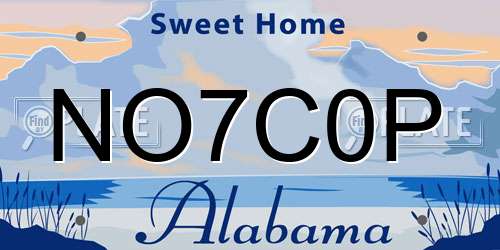 NO7C0P Alabama License Plate