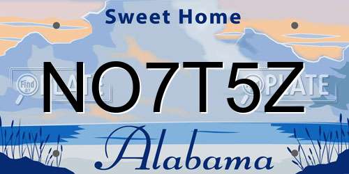 NO7T5Z Alabama License Plate