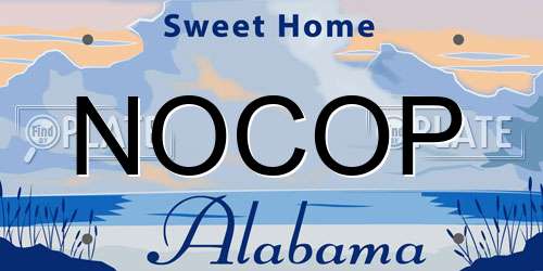 NOCOP Alabama License Plate