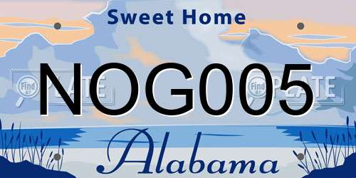 NOG005 Alabama License Plate