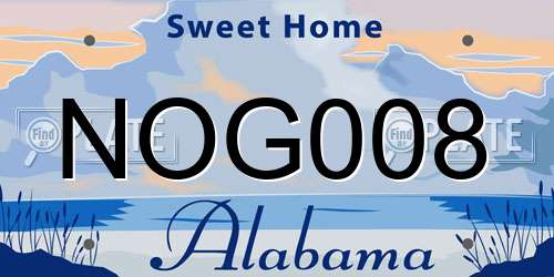 NOG008 Alabama License Plate