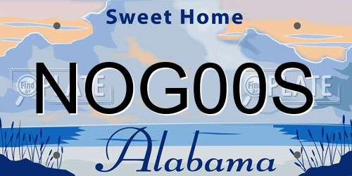 NOG00S Alabama License Plate