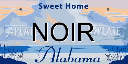 NOIR Alabama License Plate