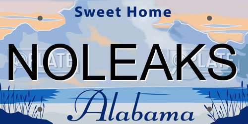 NOLEAKS Alabama License Plate