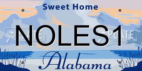 NOLES1 Alabama License Plate