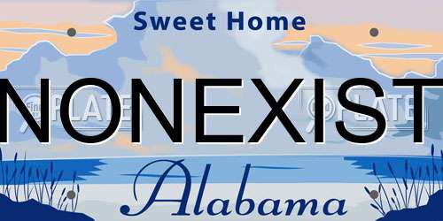 NONEXIST Alabama License Plate