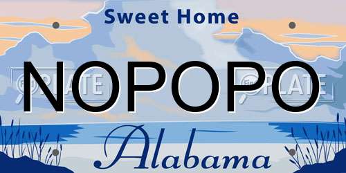 NOPOPO Alabama License Plate