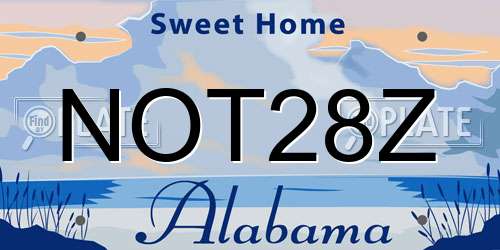 NOT28Z Alabama License Plate