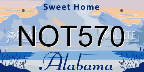 NOT570 Alabama License Plate