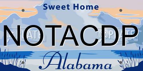 NOTACDP Alabama License Plate