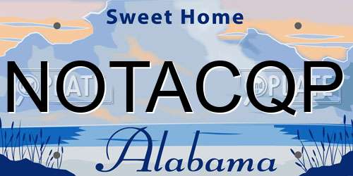 NOTACQP Alabama License Plate