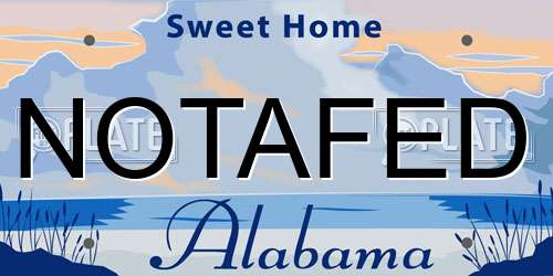 NOTAFED Alabama License Plate