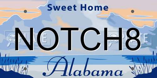 NOTCH8 Alabama License Plate