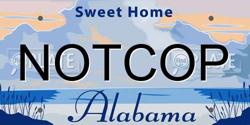 NOTCOP Alabama License Plate