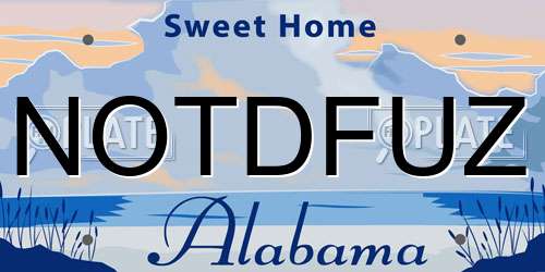 NOTDFUZ Alabama License Plate