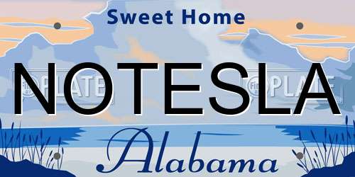 NOTESLA Alabama License Plate