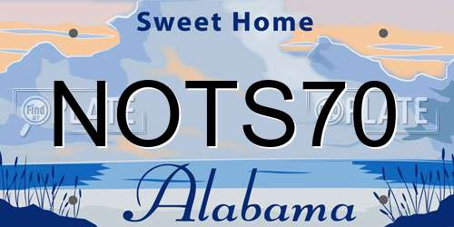 NOTS70 Alabama License Plate