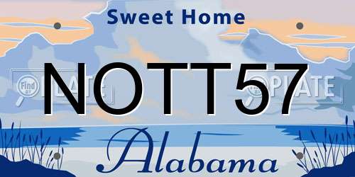 NOTT57 Alabama License Plate