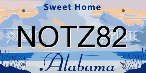 NOTZ82 Alabama License Plate