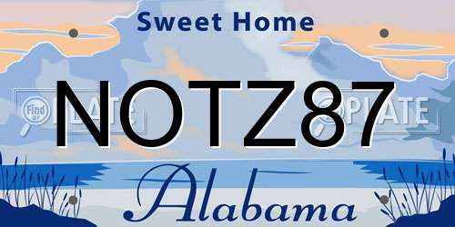 NOTZ87 Alabama License Plate