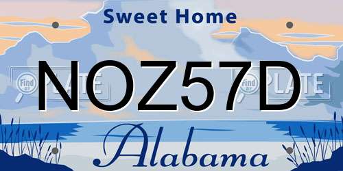 NOZ57D Alabama License Plate