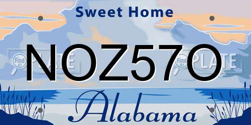 NOZ57O Alabama License Plate