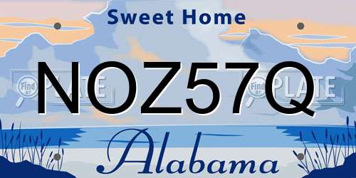 NOZ57Q Alabama License Plate
