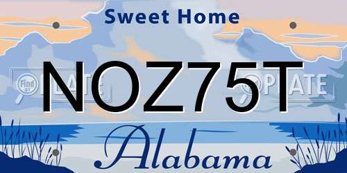 NOZ75T Alabama License Plate