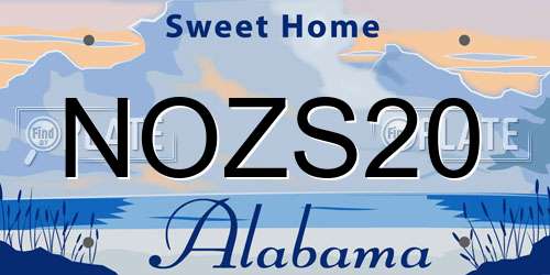 NOZS20 Alabama License Plate