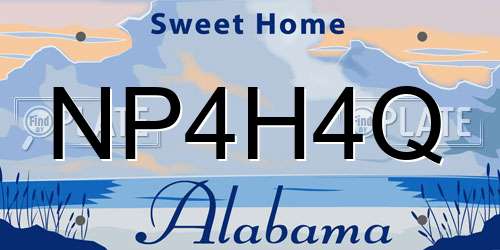 NP4H4Q Alabama License Plate