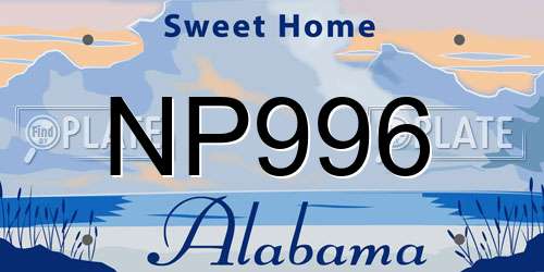 NP996 Alabama License Plate