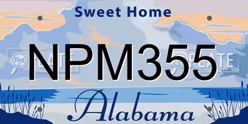 NPM355 Alabama License Plate