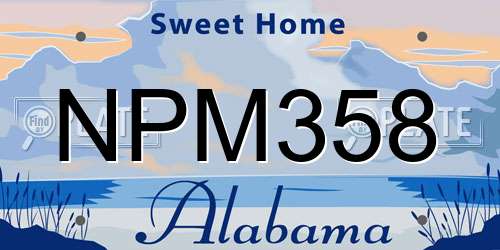 NPM358 Alabama License Plate