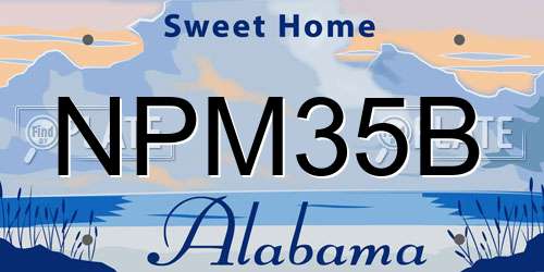 NPM35B Alabama License Plate