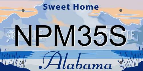 NPM35S Alabama License Plate