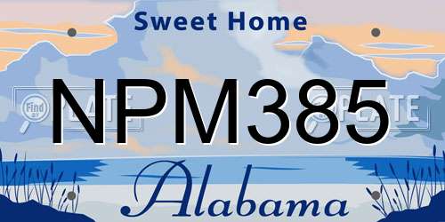 NPM385 Alabama License Plate